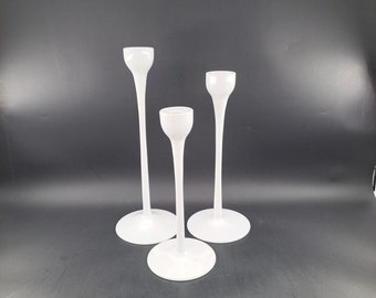 Set of three Ikea Blomster candle holders