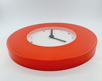 Vintage Ikea Red Wall Clock Tajma Designed by Knut and Marianne