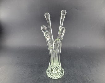 Vintage Murano-Fingervase aus klarem Glas