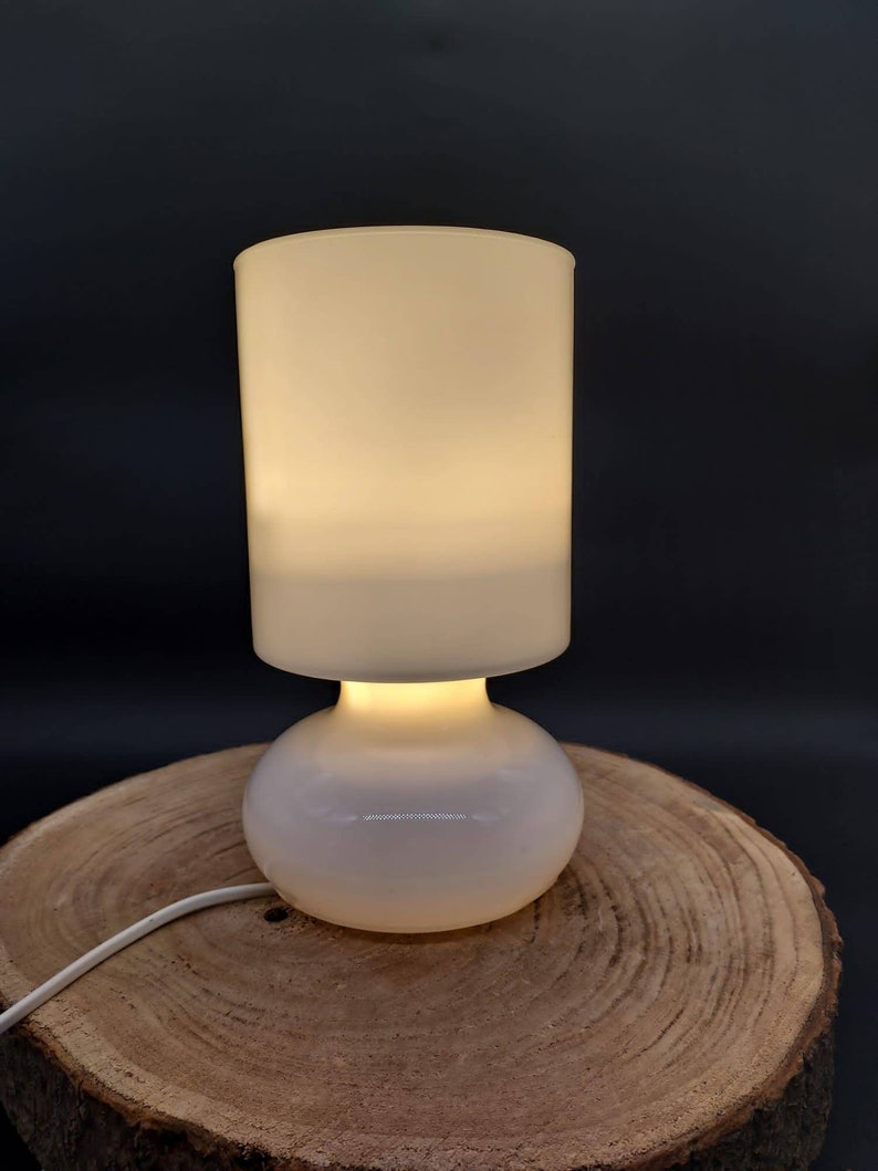 Vintage Handmade white Ikea lykta mushroom lamp table lamp night lamp image 6