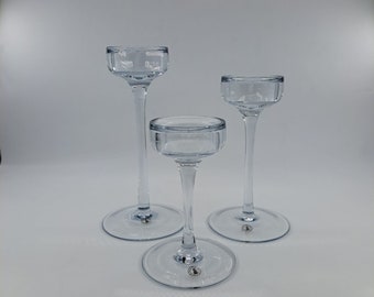 Set of three Ikea Blomster candle holders