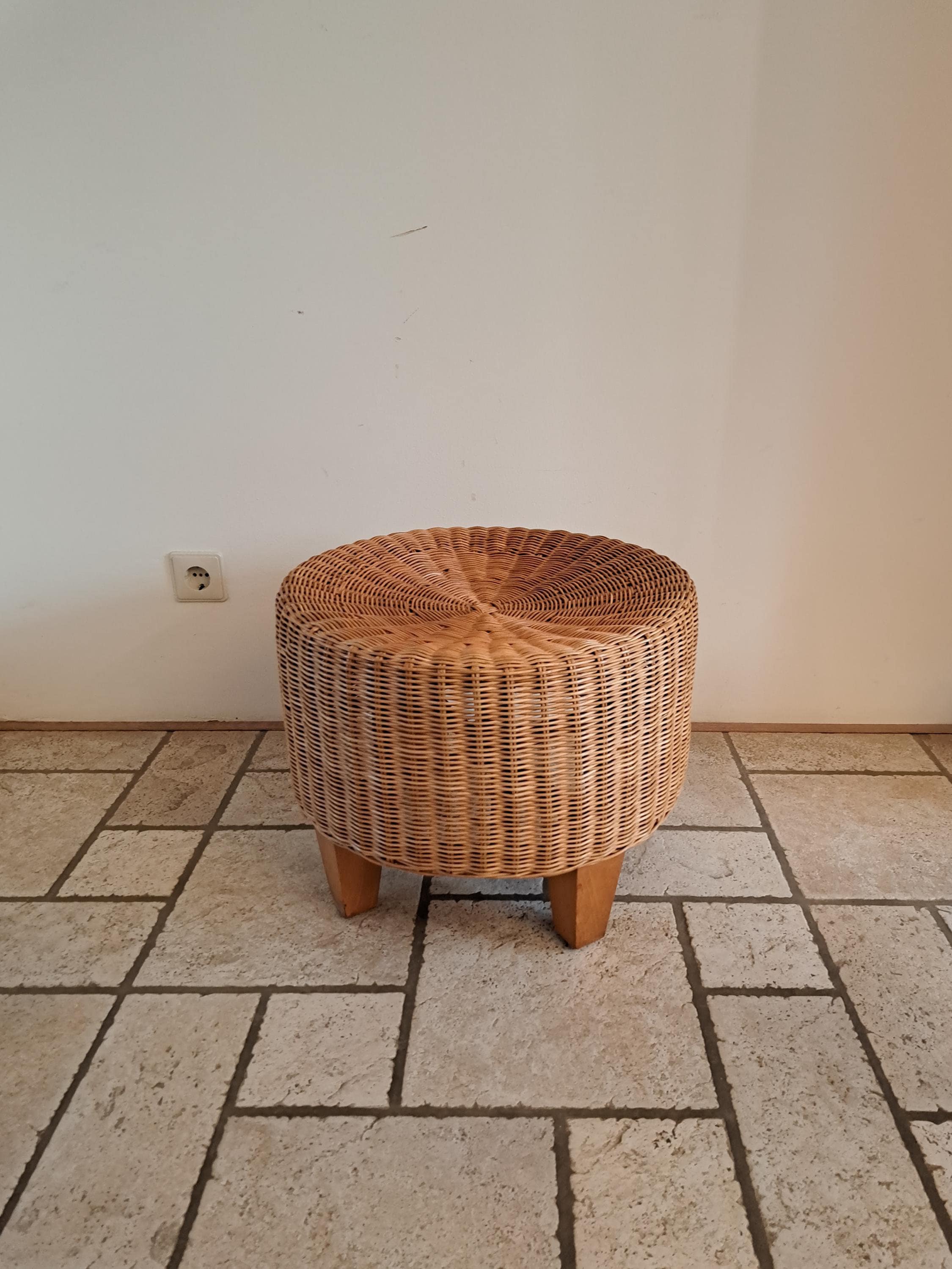 Foot Stool Wicker Ikea Stool Storage Vintage Ikea Round Wicker