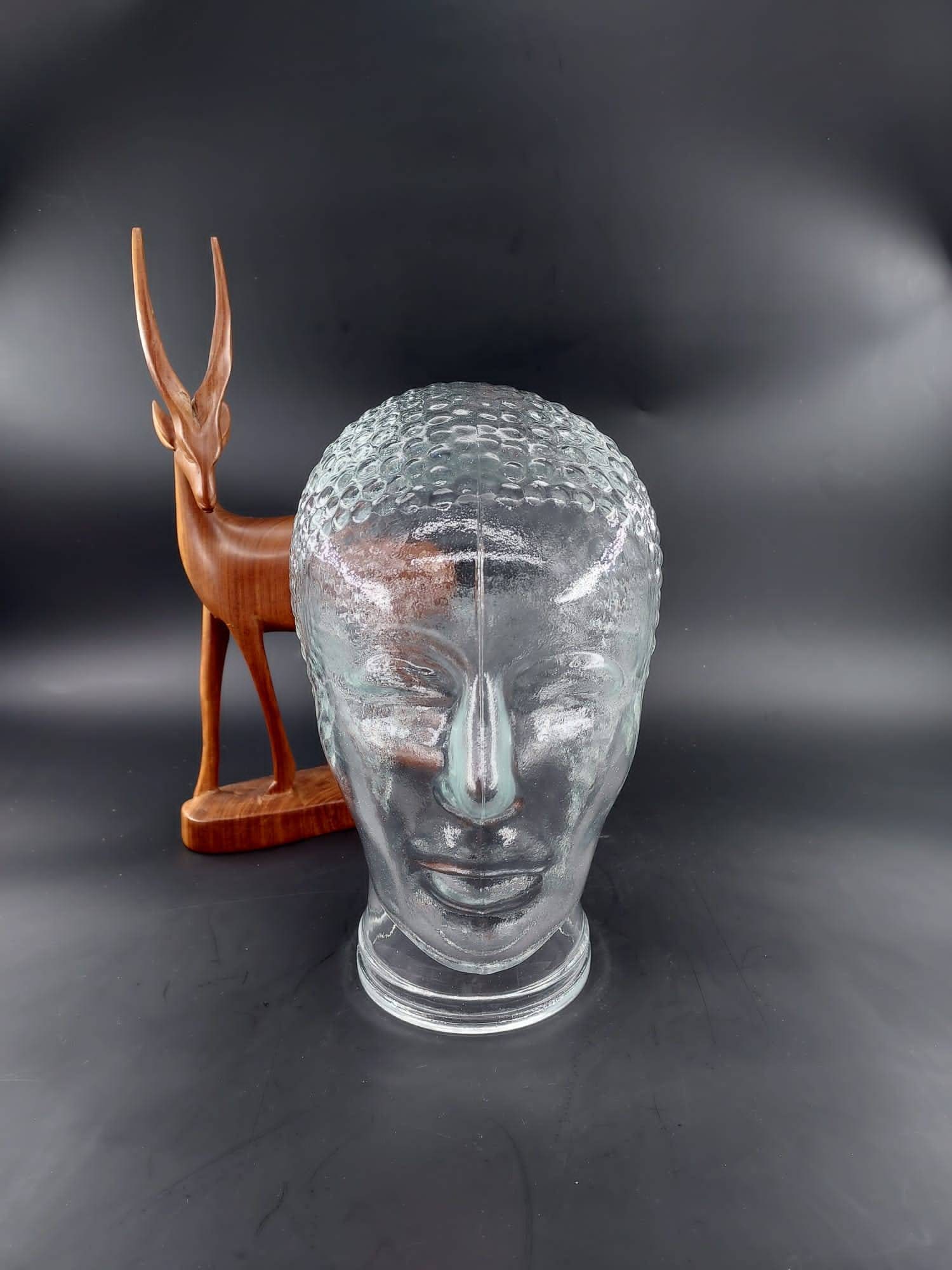 Vintage Glass Mannequin Head Hat Stand Etsy