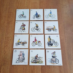 Vintage limited edition Dutch Gazelle bicycle tiles by Schoonhoven B.V. Holland