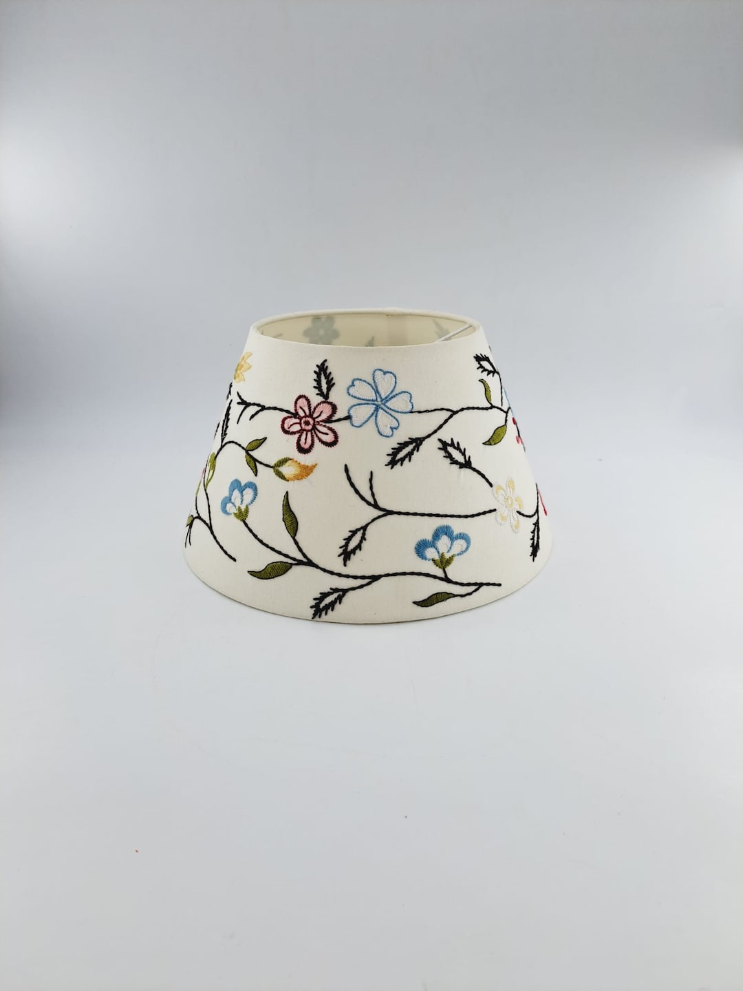 Embroidered Ikea Lamp Shade by Alvine Parla '90s Etsy