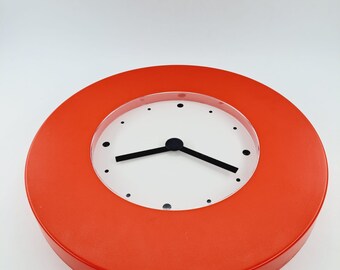 Vintage Ikea Red Wall Clock Tajma Designed by Knut and Marianne
