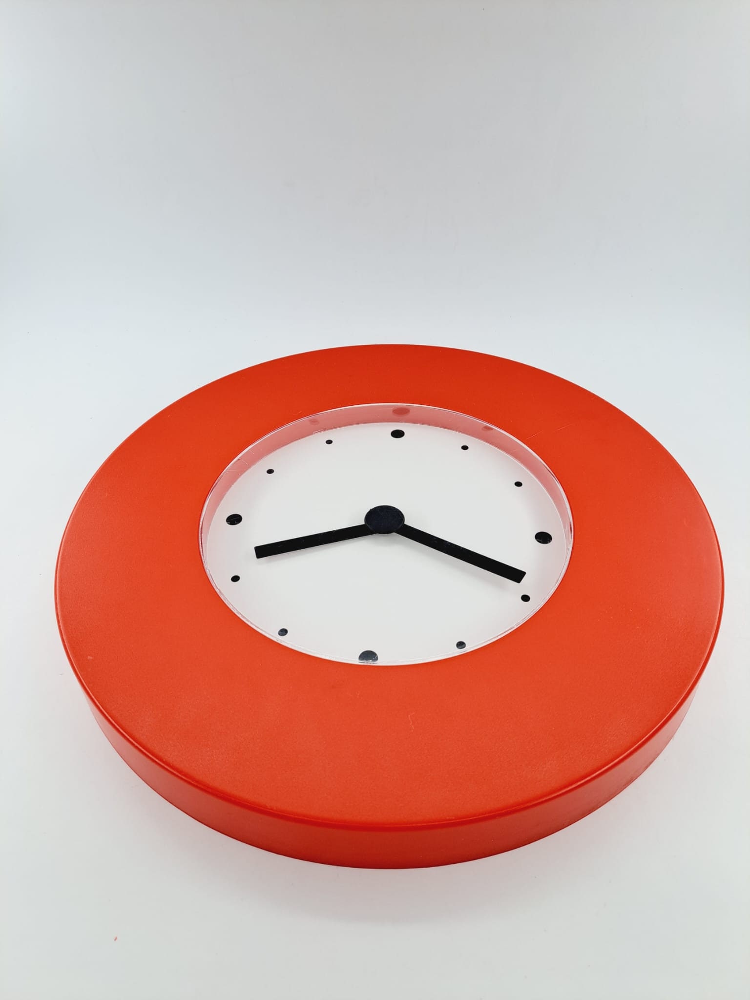 Vintage Ikea Red Wall Clock Tajma Designed by Knut and Marianne