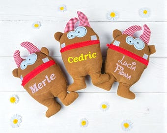 Zorgenmonsters / zorgenvreters met namen in 2 verschillende maten