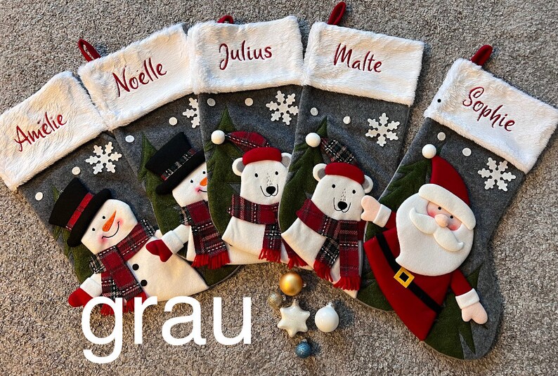 Santa Claus boots personalized with names in various designs image 2