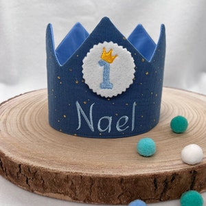 Corona compleanno Nael personalizzabile con nome/bambino che compie gli anni e tasti numerici (opzionale)