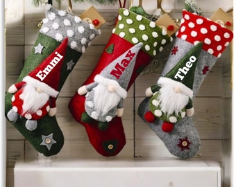 Nikolausstiefel kleiner Zwerg personalisiert mit Namen in verschiedenen Designs