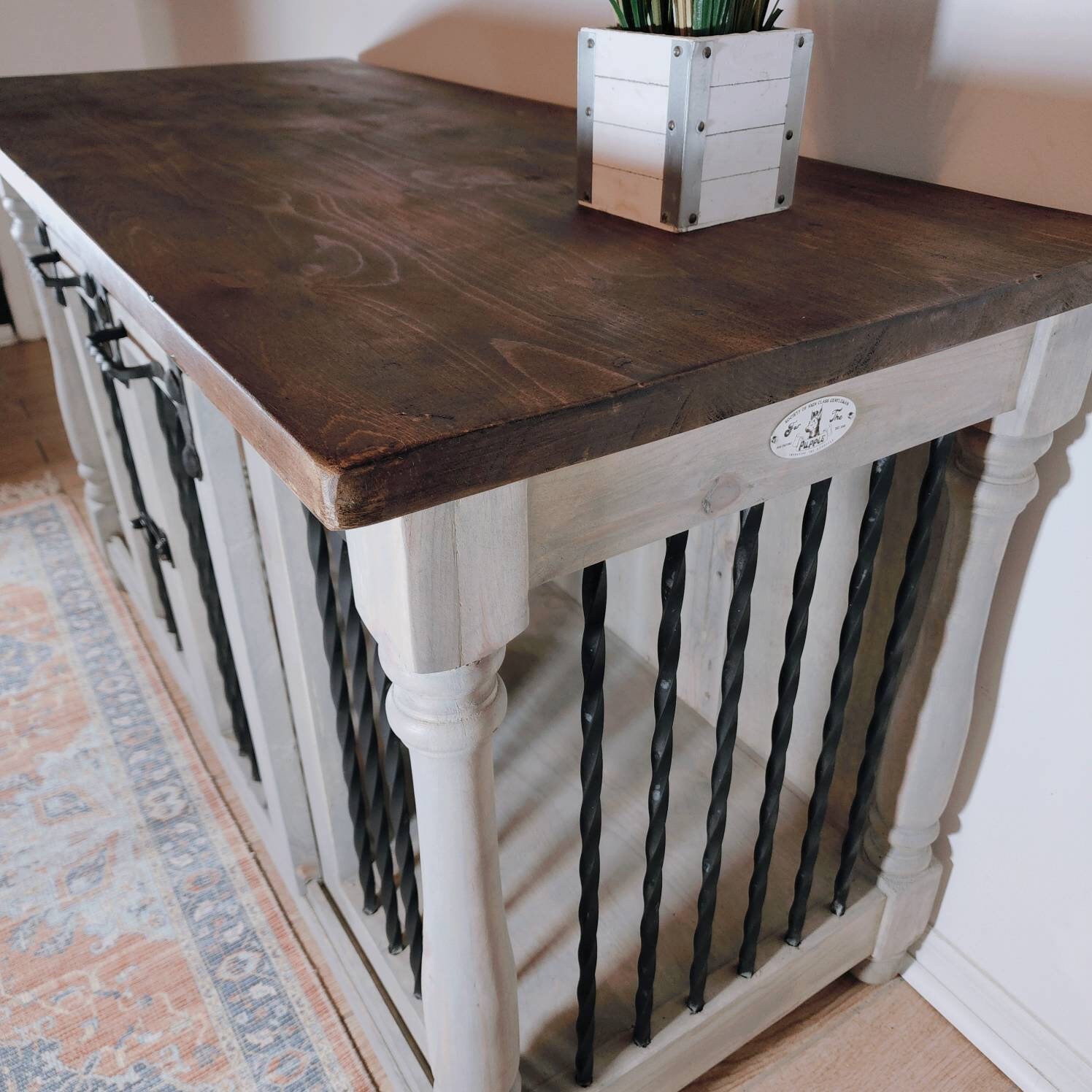 Large Custom Dog Kennel Dog Crate Furniture Custom Wood Etsy