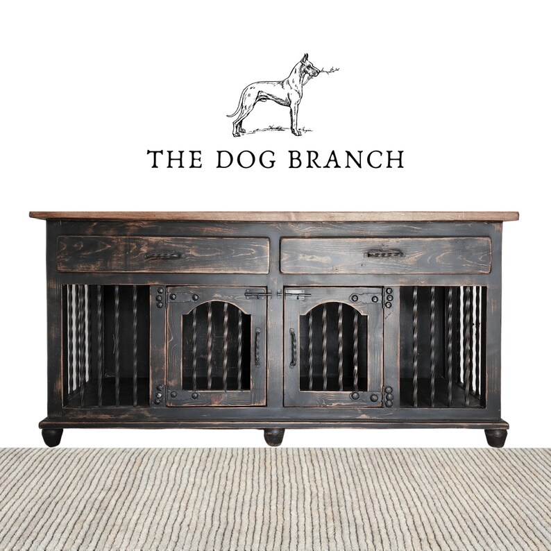 Rustic Buffet Table Custom Drawer Dog Kennel Furniture Wood Etsy