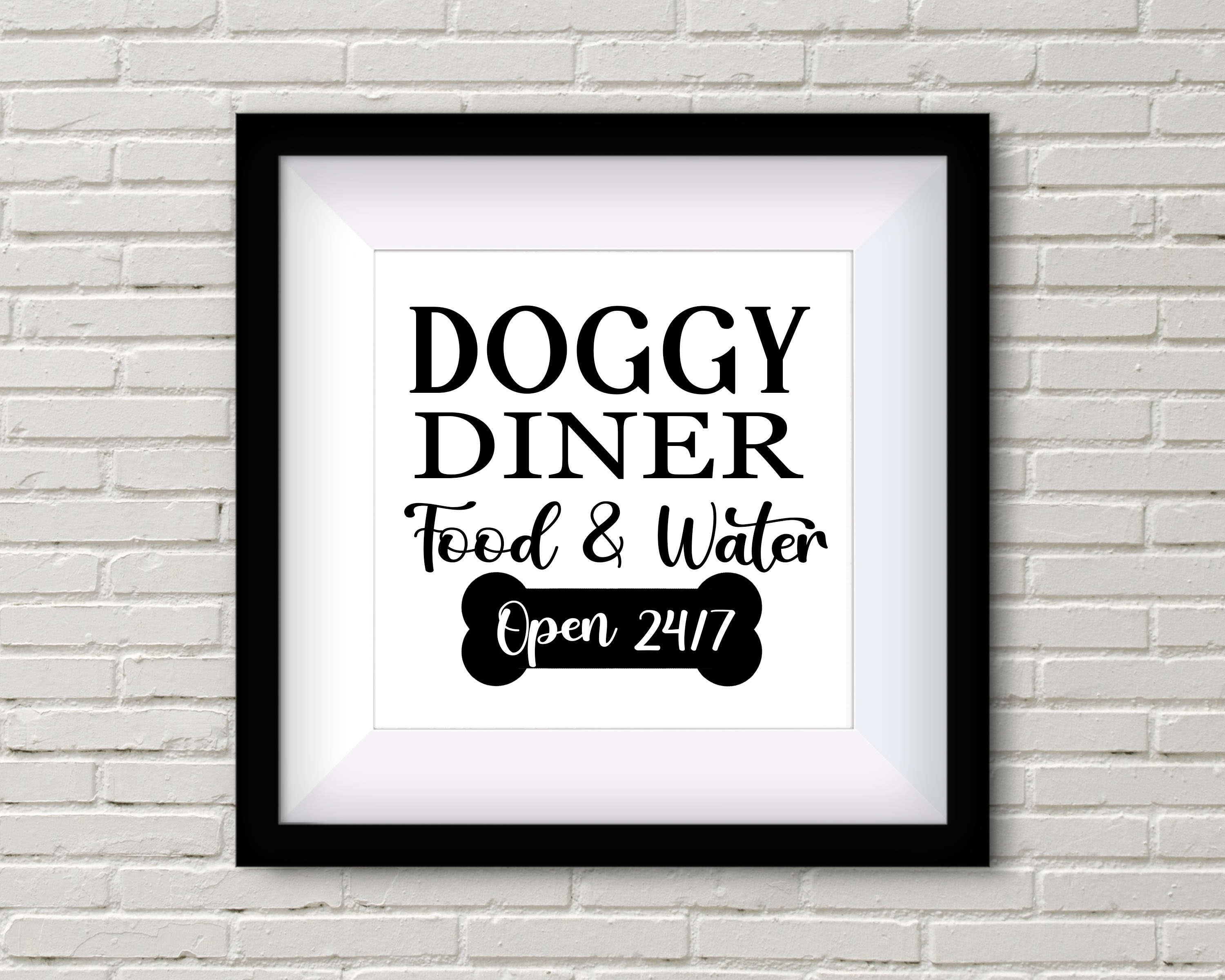 Doggy Diner Dog Food wood signs digital print printable wall | Etsy