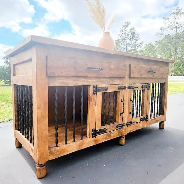 Triple Dog Crate Etsy