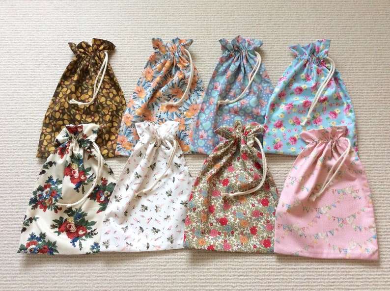 Large Lined Drawstring Bags Etsy