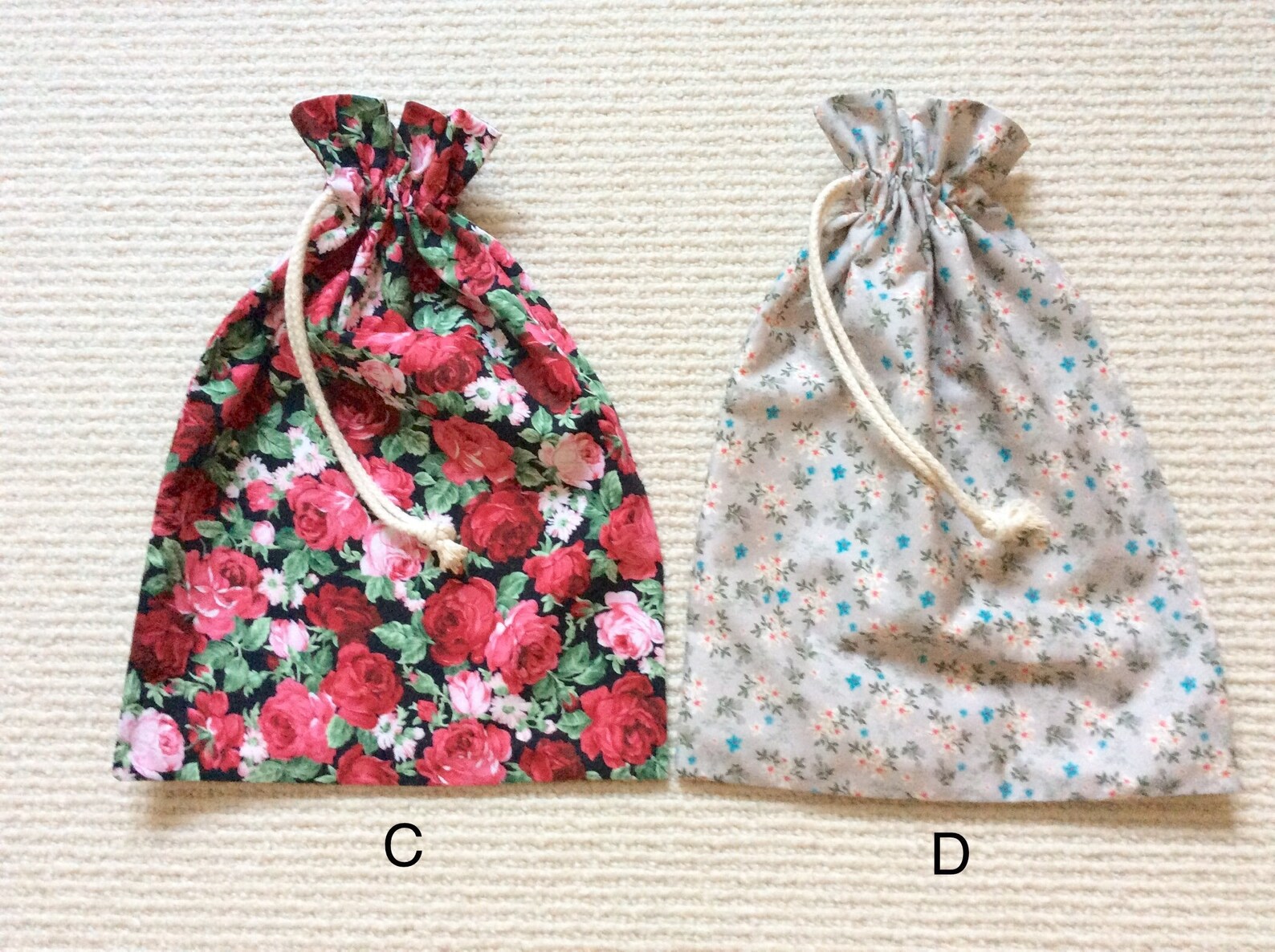 Large Lined Drawstring Bags Etsy