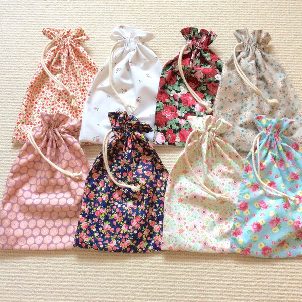 Large lined Drawstring bags