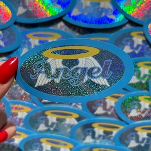 Angel Glitter Laptop Sticker