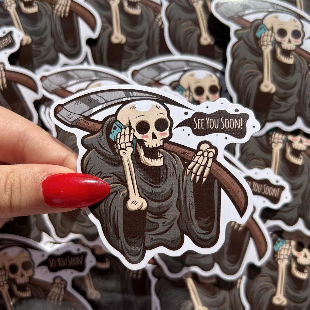 See You Soon Grim Reaper Laptop Sticker - Etsy