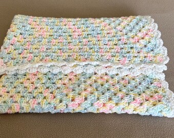 Crocheted Pastel Baby Blanket