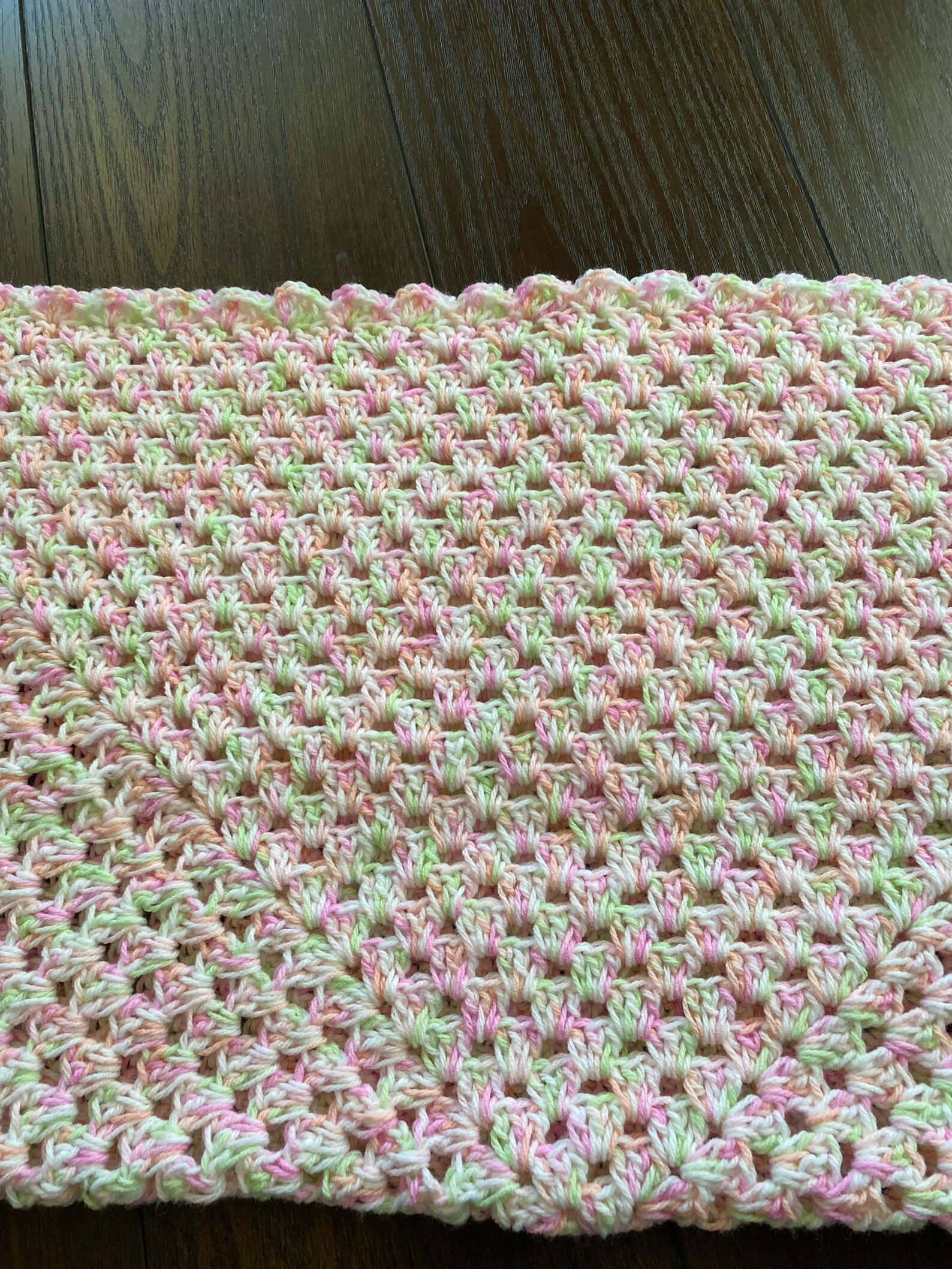 Crocheted Soft Pink and Lime Green Baby Blanket Etsy