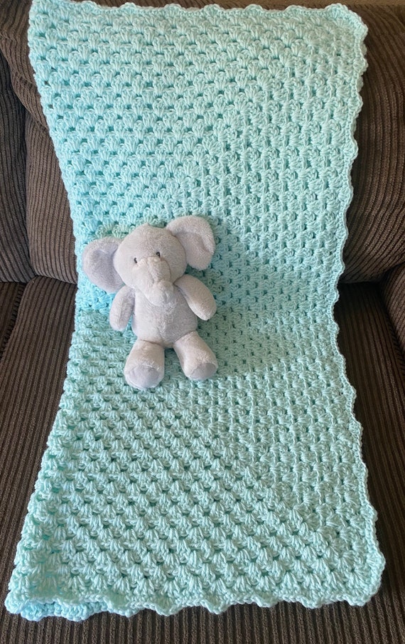 Crocheted Soft Mint Green Baby Blanket Crochetsforsweetpea Etsy