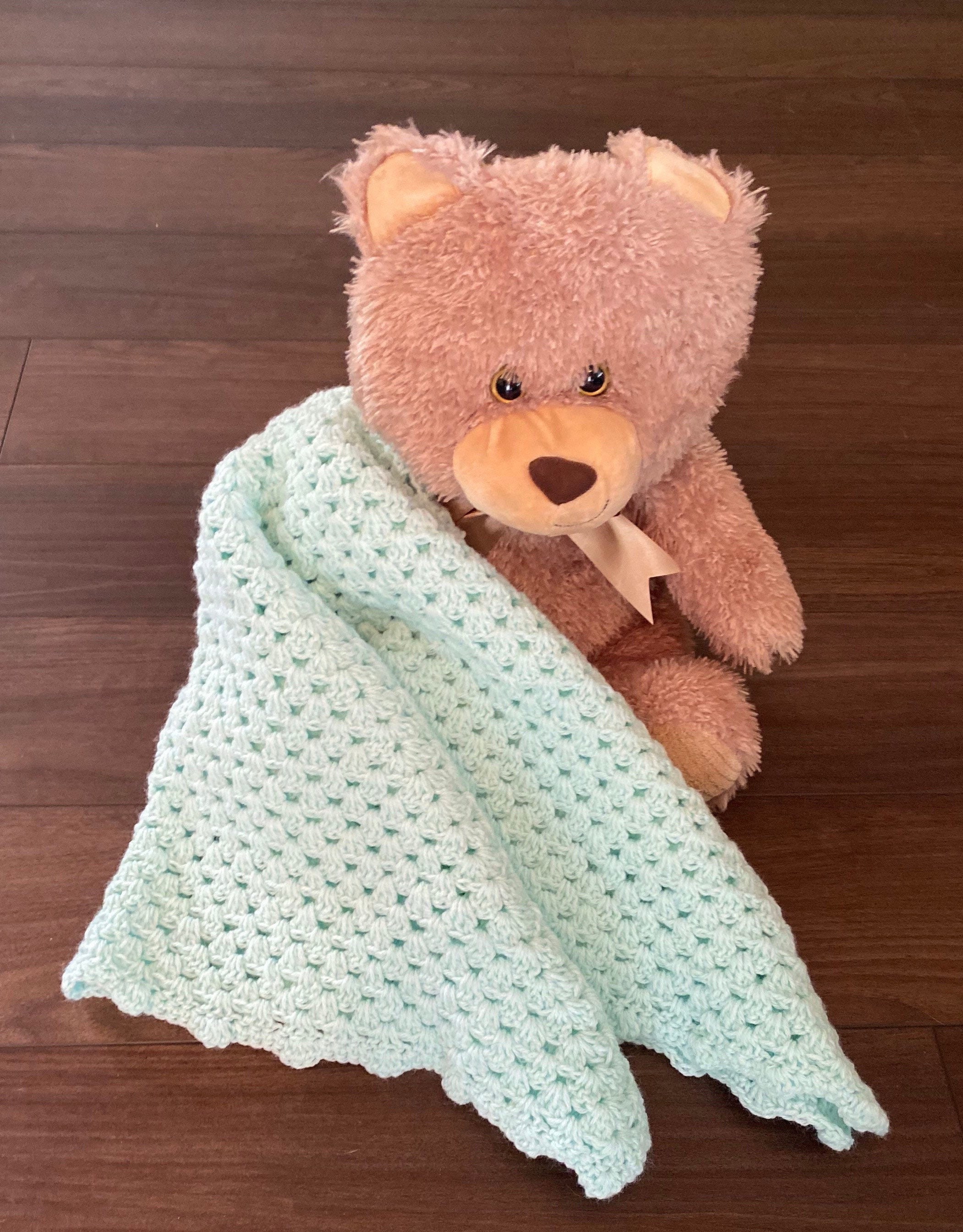 Crocheted Soft Mint Green Baby Blanket Crochetsforsweetpea Etsy