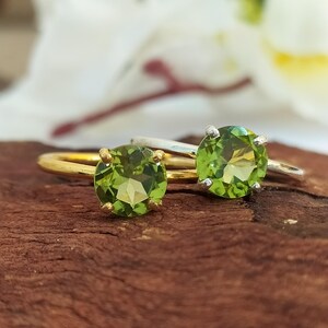 Elegant  Peridot 925 Sterling Silver Ring- August Birthstone Jewelry, Green Gemstone Statement Ring