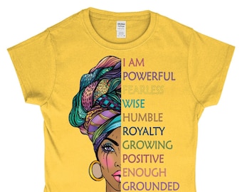Black Queen Positive Affirmation T-Shirt, Black Girl Magic TShirt, Black pride clothing | black excellence | Black Pride tshirt | Ethnic Tee