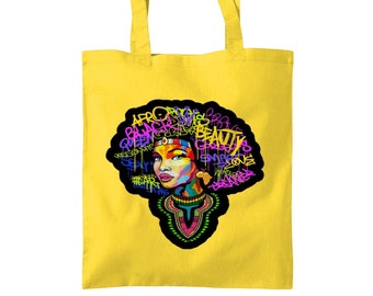 Black Woman Affirmation Tote Bag, Black Women Gift, Melanin Tote Bag, Afrocentric Tote Bag, Jamaican Tote Bag, African Tote Bag, Black Pride