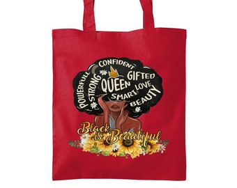 Black Woman Affirmation Tote Bag, Black Women Gift, African Tote Bag, Afrocentric Tote Bag, Black Girl Tote Bag, Ethnic Tote Bag, Black Prid