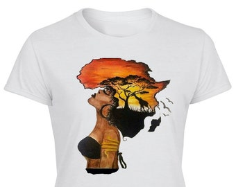 Black Africa Afro Queen T-Shirt | Nubian Queen T Shirt | Black Girl Magic | Afrocentric Melanin Tee | Melanin Queen | African Queen tee