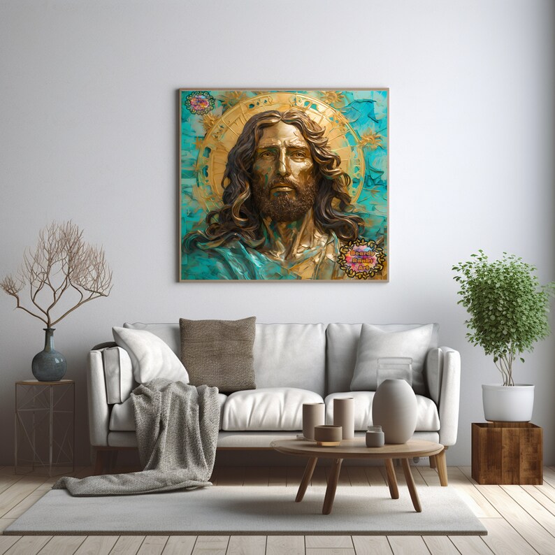 Jesus Christ Square Canvas Wall Art, Christian Wall Art, Jesus Wall