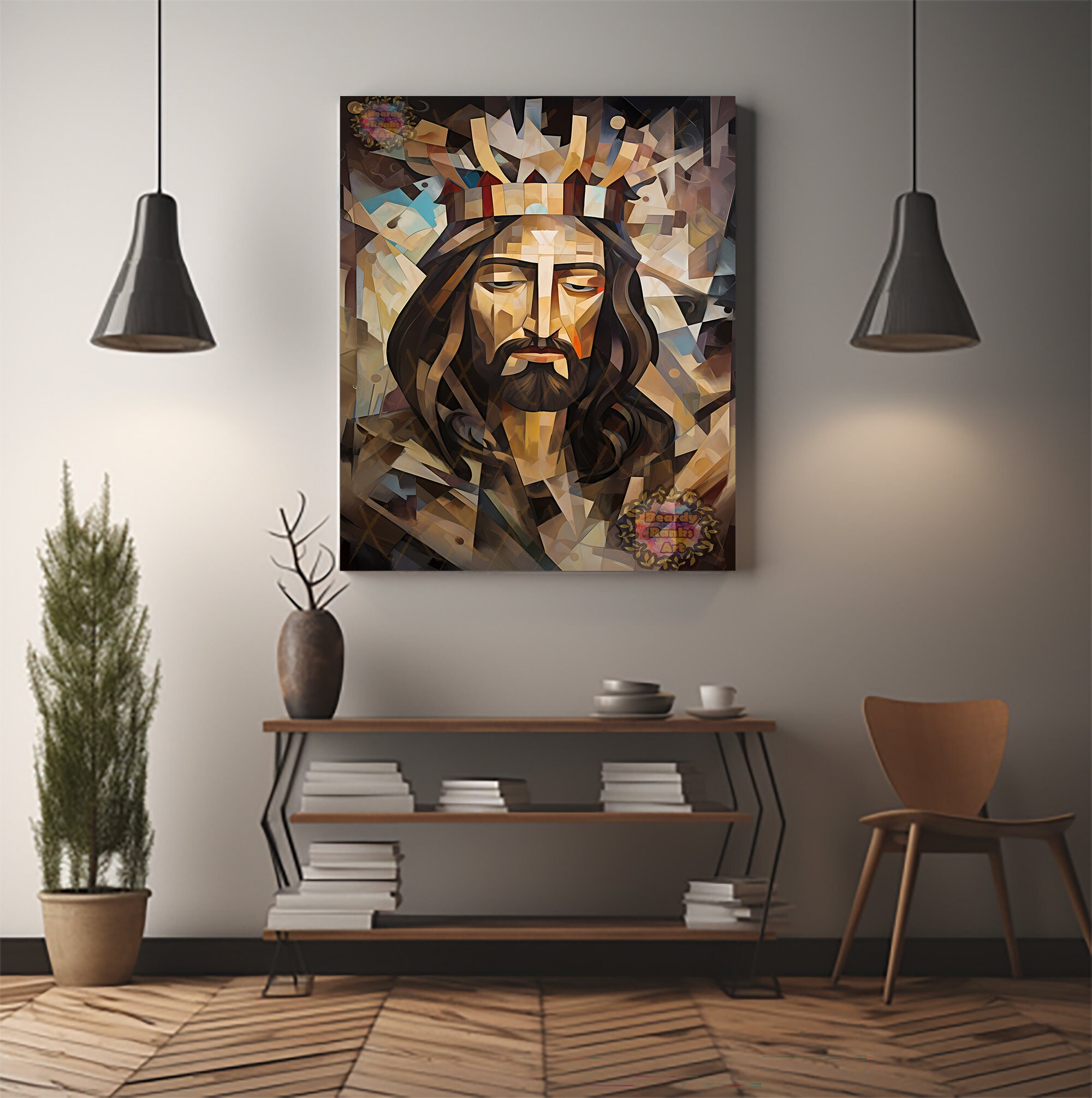 Abstract Jesus Christ Poster, Jesus Christ Wall Art, Christian Wall Art ...