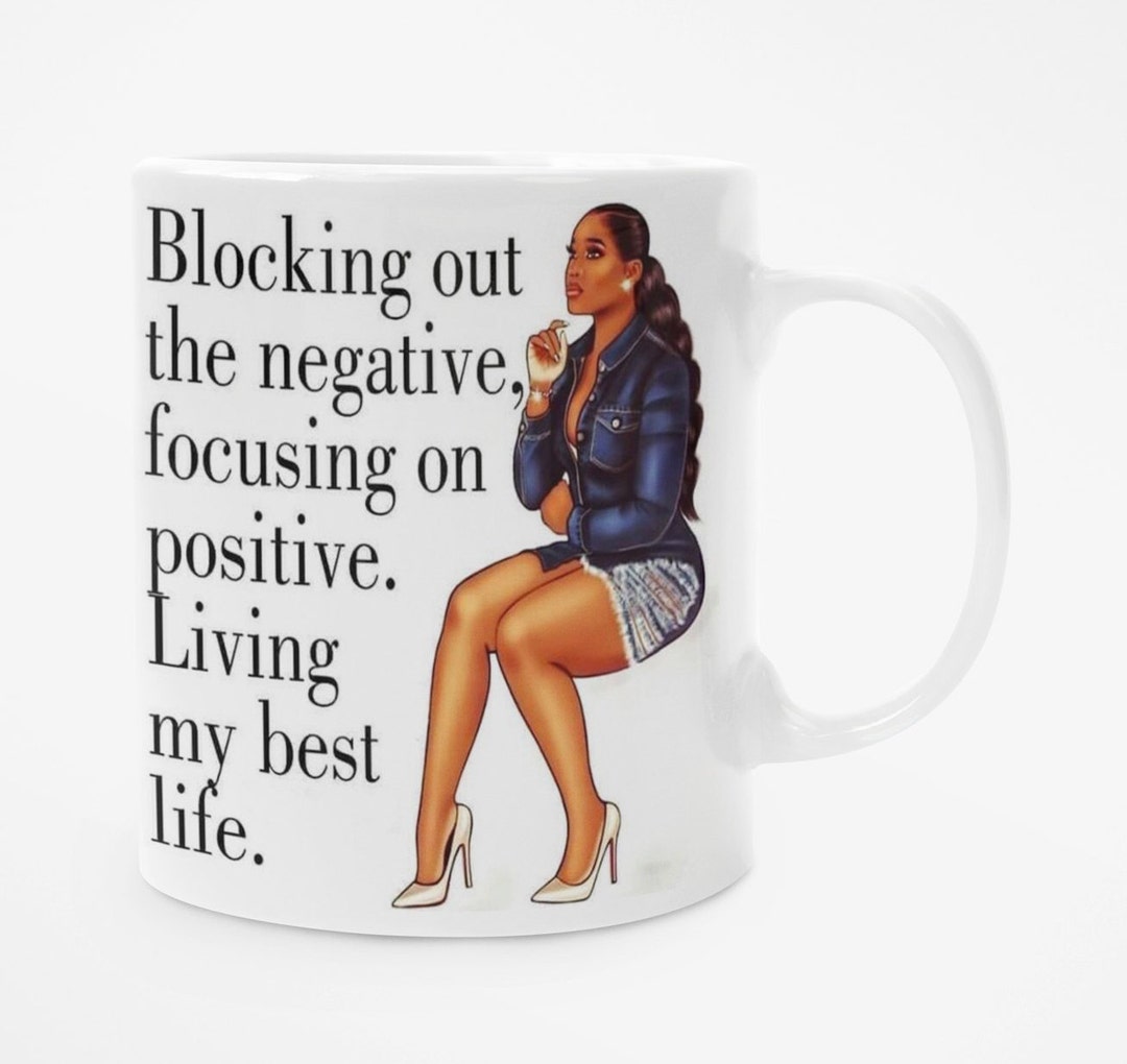 Blocking Negative Energy Affirmation Mug Black Women Gift Etsy