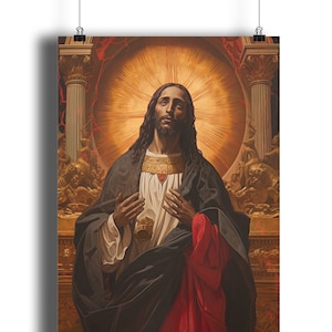 Black Jesus Poster, Jesus Christ Art, Jesus Christ Décor