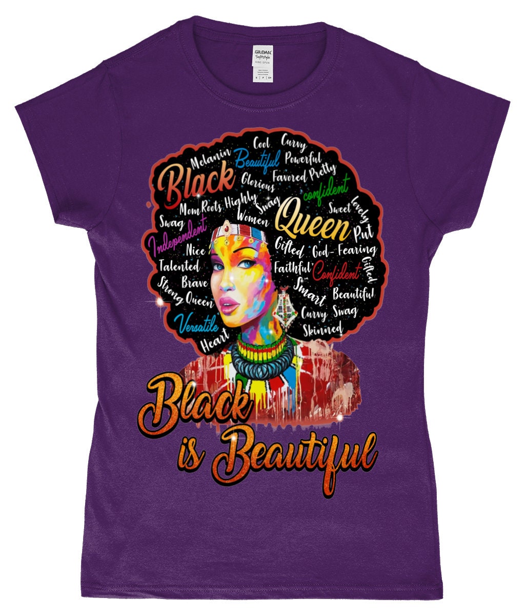 Black is Beautiful Queen T-shirt Nubian Queen T Shirt Black - Etsy