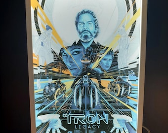 Caja de luz LED personalizada de 20 x 30 cm con póster acrílico / Letrero retroiluminado de alto brillo / Arte de pared moderno y luz nocturna / Regalo personalizado