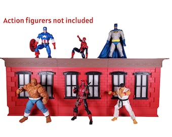 1:12 Modular Dioramen - Actionfigur Display-Gebäude mit Dach