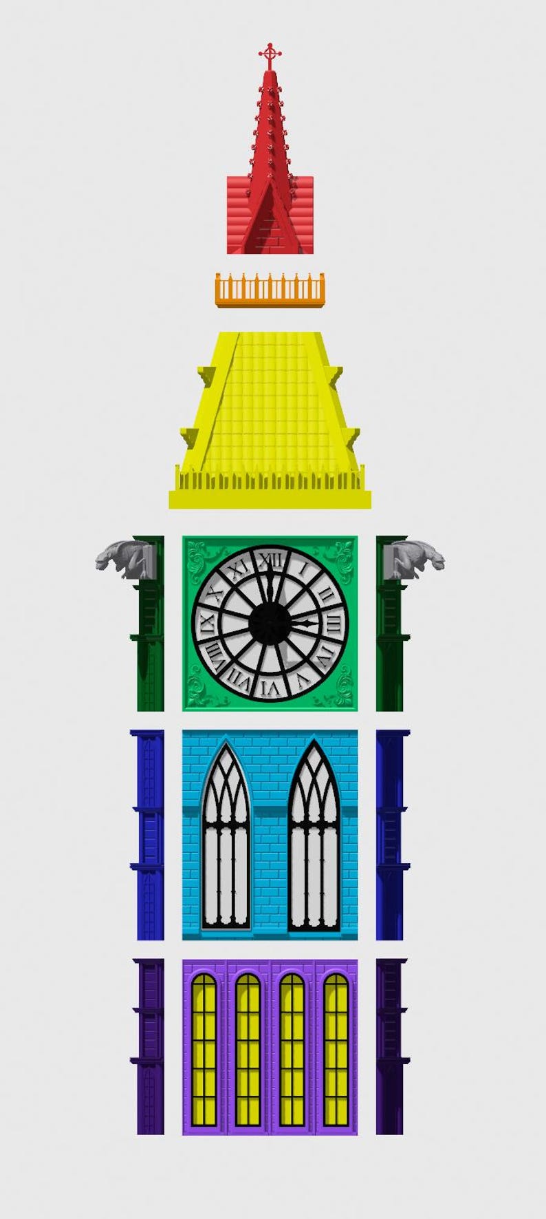 Clock Tower 1/12 Scale Action Figure Diorama 3D Print Files - Etsy