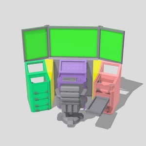 Actionfigur jättedatordiorama display 3D-utskrift STL-filer