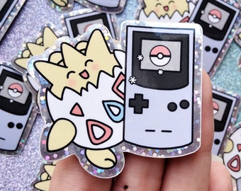 Togepi Games Glitter Sticker, Cute, Weatherproof, 5+cm