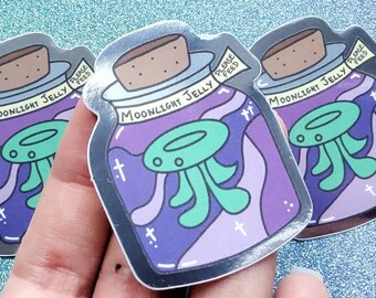 Moonlight Jelly's Dance Sticker, Mirror Finish Sticker, Weatherproof, Game, 5cm