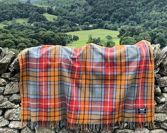 The Golden Eagle Wool Tartan Throw Large Scottish Blanket