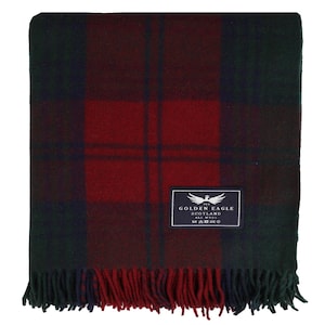 The Golden Eagle Wool Tartan Throw Large Scottish Blanket Lindsay