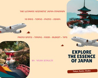 Itinerario por Japón 2026 • Guía de viaje de Tokio, Kioto y Osaka • 10 días • Lugares imprescindibles, lugares para tomar fotos, gastronomía, mapas • Itinerario imprimible en PDF