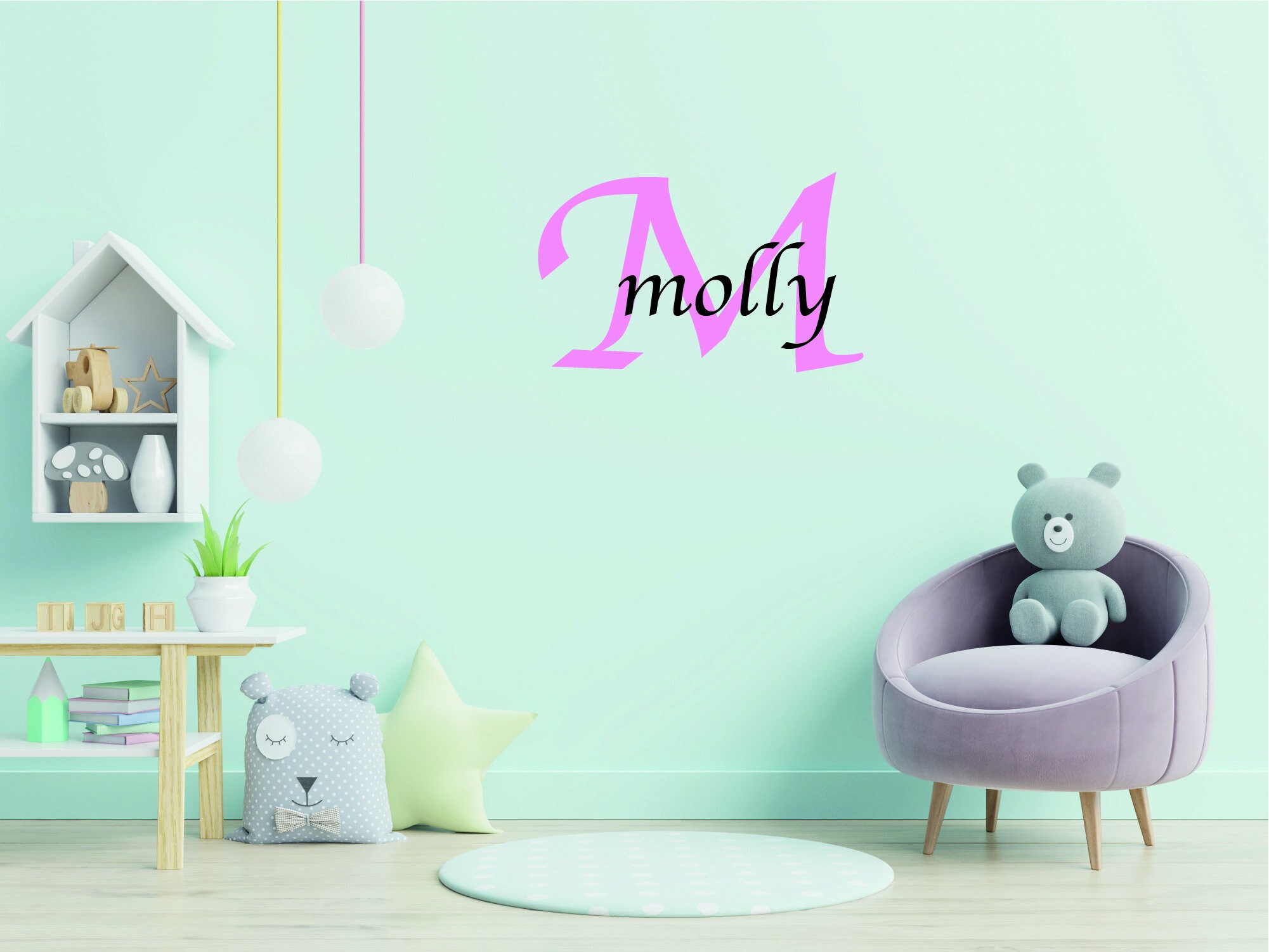 Personalised name bedroom wall sticker Etsy