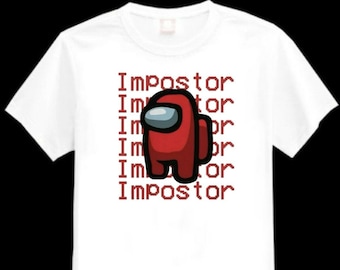 Among Us Imposter Kids Printed T-Shirt Various Sizes Available