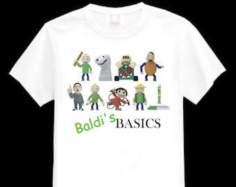 Baldi's Basics Characters Kids Printed T Shirt Various Sizes Available